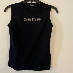 Bebe Bbsp Black Top Shirt Size Large.